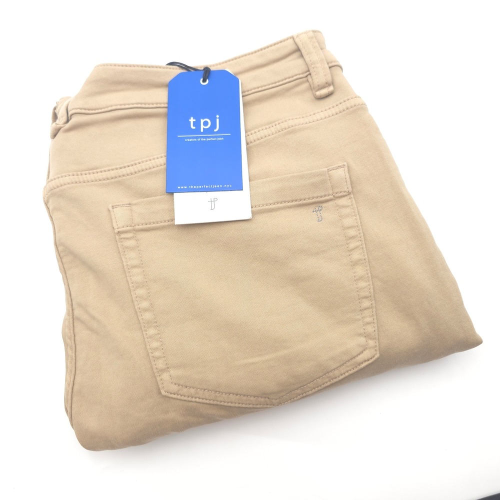 The Perfect Jean TPJ NYC Khaki Denim Pants Mens 40x30 Tan Stretch Jeans NWT